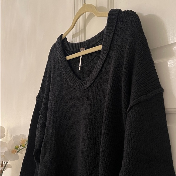 Free People Brookside Tunic Sweater Black - Picture 11 of 14